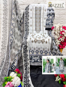 Hazzel 0107 B Pure Lawn Cotton Print With Embroidery Worked Pakistani Suits