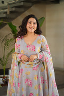 KA 1167 Faux Georgette With Rich Flower Digital Print Work Gowns