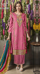 Hoor Tex 132 A Heavy Chinon Embroidery Worked Pakistani Suits