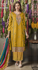 Hoor Tex 132 C Heavy Chinon Embroidery Worked Pakistani Suits