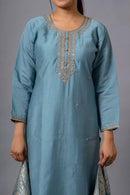 Shalini 8984 Pure Viscose Chanderi With Sequence Embroidery Work Kurti