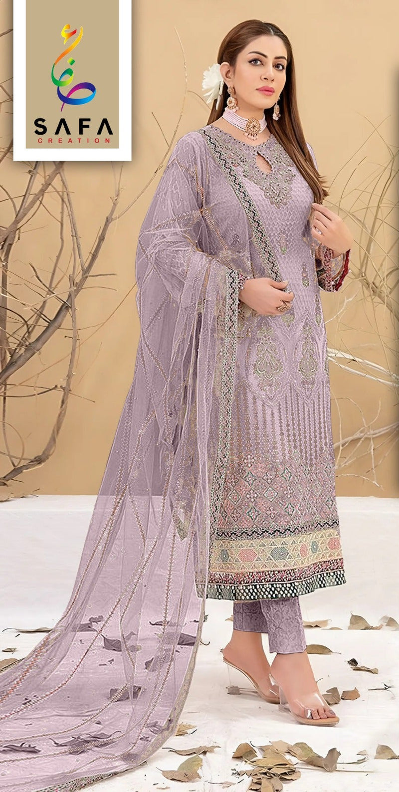 Safa Sf 1021 D Premium Georgette With Full Zarkhan Embroidery And Exquisite Handwork Pakistani Suits