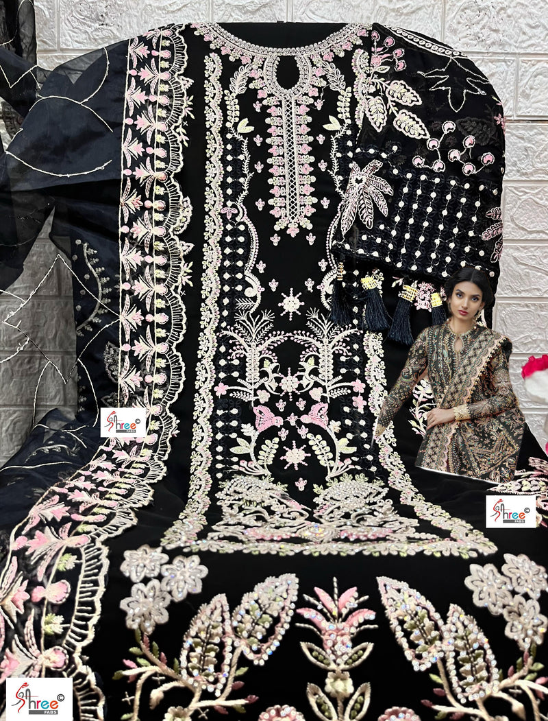 Shree Fabs K 5098 Fox Georgette Heavy Embroidery With Zarakn Work Pakistani Suits