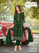 Alzohaib Sarra Az 1083 Pure Cotton Print With Heavy Self Work Pakistani Suits