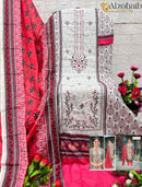 Alzohaib Sarra Az 1080 Pure Cotton Print With Heavy Self Work Pakistani Suits
