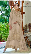 Hoor Tex Hf 120 D Heavy Chinon With Cut Work Pakistani Suits