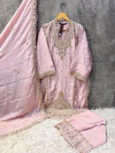 Hoor Tex Hf 120 C Heavy Chinon With Cut Work Pakistani Suits