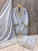 Hoor Tex Hf 120 B Heavy Chinon With Cut Work Pakistani Suits