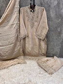 Hoor Tex Hf 120 D Heavy Chinon With Cut Work Pakistani Suits