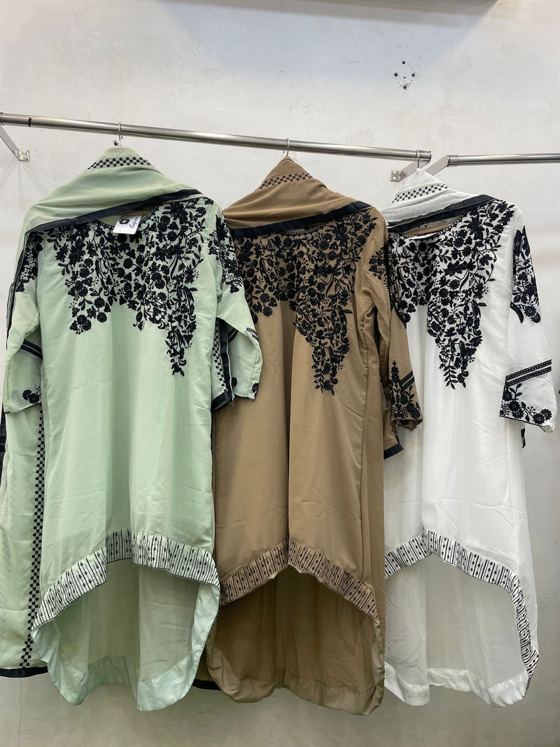 Vs 12011 C Designer Stylish Faux Georgette With Heavy Hand Work Pakistani Pret Kurti