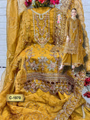 Fepic Rosemeen 1970 Organza Embroidered With Heavy Khatli Work Pakistani Suits