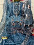 Fepic Rosemeen 1970 B Organza Embroidered With Heavy Khatli Work Pakistani Suits