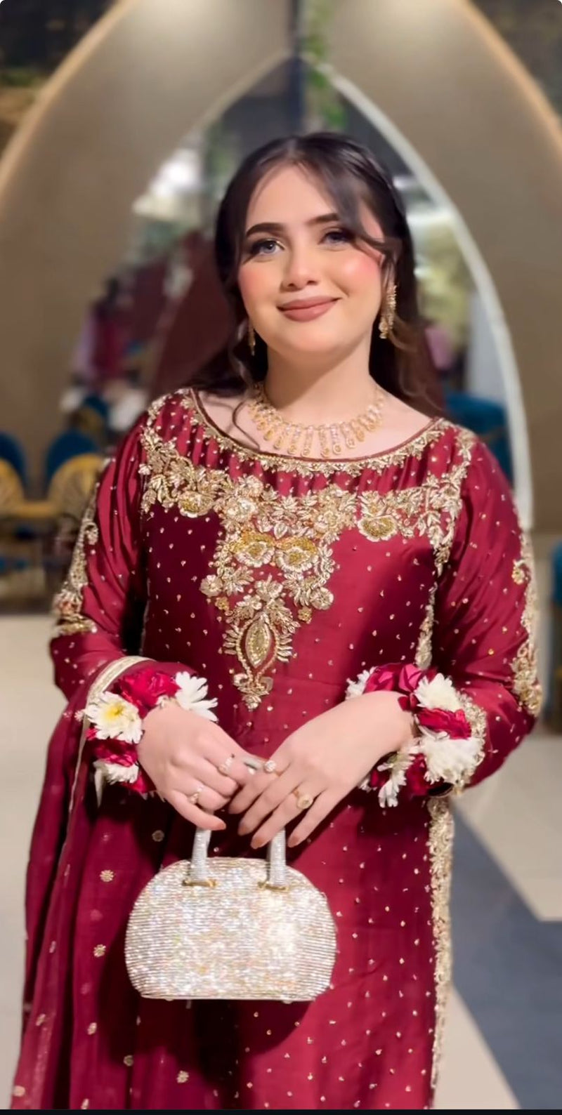 Nsr 834 Heavy Embroidery Sequence Work Full Sleeve With Revet Moti Work Pakistani Suits