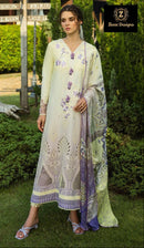 Ziaaz Designs Code 889 Cambric Cotton Chikenkari Shaded Semi Stitched Pakistani Suits