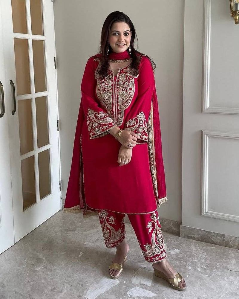 ZSR 3097 Designer Collection In Pure Chinnon With Embroidery Sequence Work Pakistani Suits