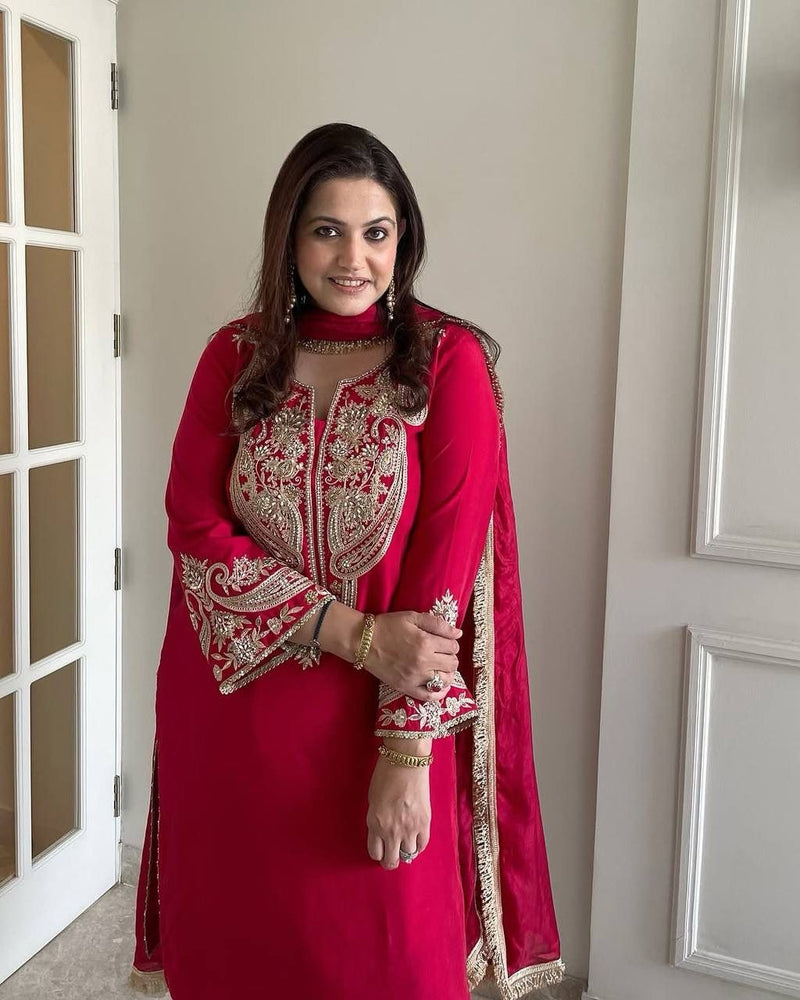 ZSR 3097 Designer Collection In Pure Chinnon With Embroidery Sequence Work Pakistani Suits
