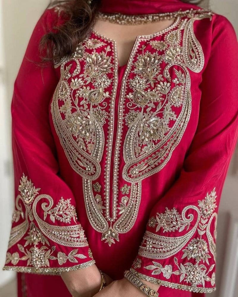 ZSR 3097 Designer Collection In Pure Chinnon With Embroidery Sequence Work Pakistani Suits