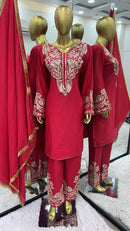 ZSR 3097 Designer Collection In Pure Chinnon With Embroidery Sequence Work Pakistani Suits