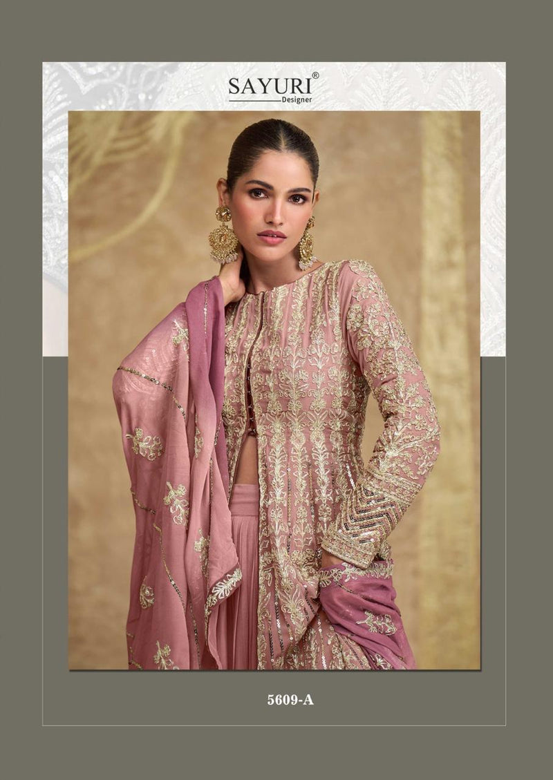 Sayuri Sawaria Gold 5609 A Heavy Look Embroidered Top And Skirt With Cancan And Embroidered Dupatta