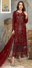 Safa Sf 1015 D Premium Georgette With Full Zarkhan Designer Embroidery Work Pakistani Suits