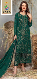 Safa Sf 1015 C Premium Georgette With Full Zarkhan Designer Embroidery Work Pakistani Suits