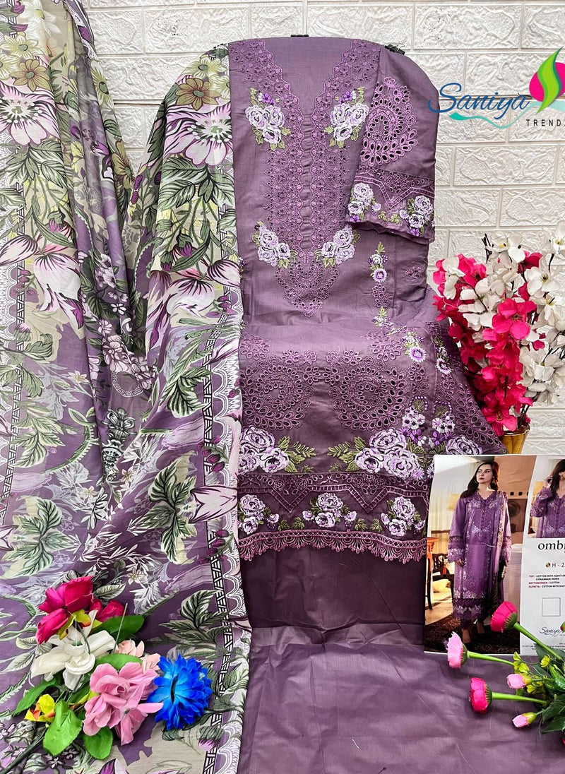 Saniya Trendz 25006 Cotton With Chikankari Embroidered Worked Pakistani Suits