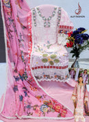 Alif Fashion 180 Pure Cotton With Heavy Embroidery Moti Work Pakistani Suits