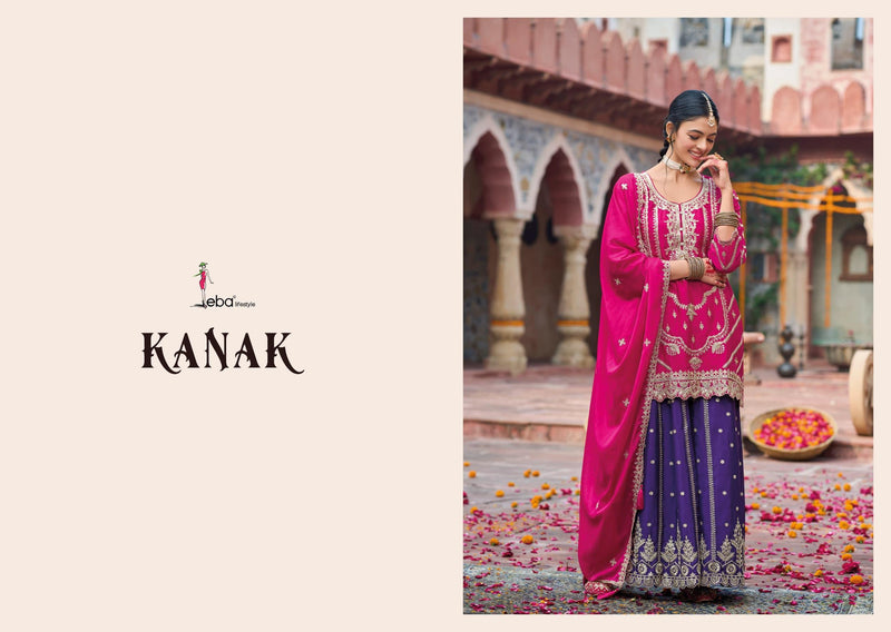 Eba Kanak 1799 Heavy Chinon With Embroidery Work Wedding Wear Suit