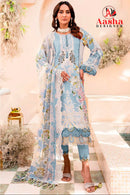 Aasha 1068 B Pure Cotton Print With Heavy Embroidery Exclusive Patch Work Pakistani Suits
