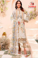 Aasha 1068 A Pure Cotton Print With Heavy Embroidery Exclusive Patch Work Pakistani Suits