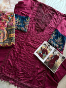 Mehboob Tex 1578 B Pure Viscose Lawn With Heavy Self Embroidery Attached Laces Pakistani Suits