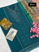 Jihan 3561 C Pure Heavy Reyon Cotton Dyed With Heavy Kasmiri Self Embroidery Work Pakistani Suits