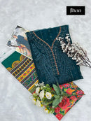 Jihan 3561 C Pure Heavy Reyon Cotton Dyed With Heavy Kasmiri Self Embroidery Work Pakistani Suits