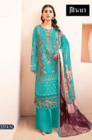 Jihan Chevron 3374 N Pure Lawn Cotton With Heavy Self Embroidery Patch Work Pakistani Suits