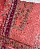 Jihan Chevron 3374 L Pure Lawn Cotton With Heavy Self Embroidery Patch Work Pakistani Suits