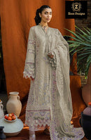Ziaaz Designs Code 904 B Cambric Cotton Semi Stitched Very Heavy Embroidery Work Pakistani Suits