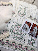 Ziaaz Designs Code 904 A Cambric Cotton Semi Stitched Very Heavy Embroidery Work Pakistani Suits