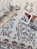 Ziaaz Designs Code 904 A Cambric Cotton Semi Stitched Very Heavy Embroidery Work Pakistani Suits