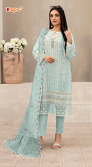 Fepic Rosemeen C 1807 C Georgette Embroidered Worked Pakistani Suits