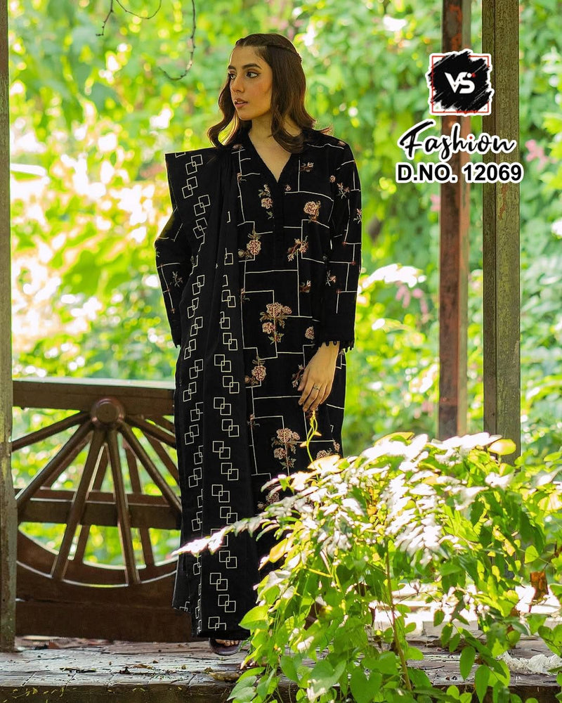 Vs 12069 Designer Stylish Embroidered With Heavy Hand Work Pakistani Suits