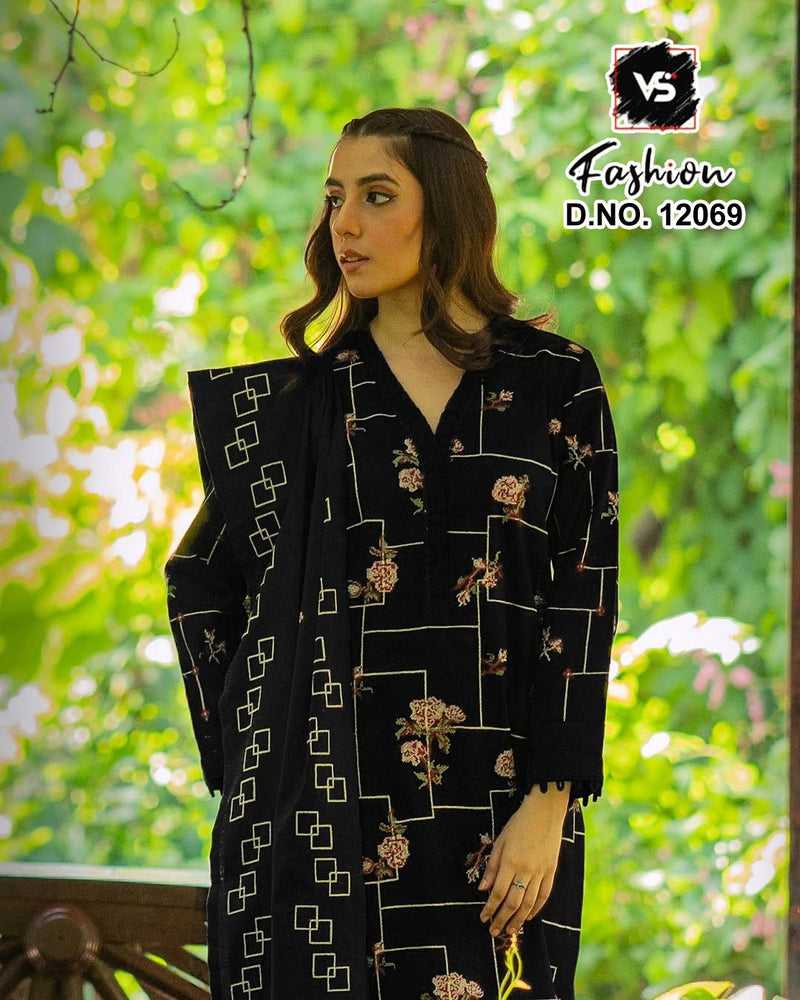 Vs 12069 Designer Stylish Embroidered With Heavy Hand Work Pakistani Suits
