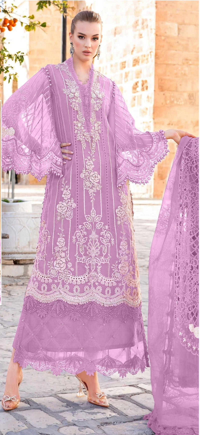 AL Khushbu 5086 Pure Cambric Cotton With Heavy Embroidery Work Pakistani Suits