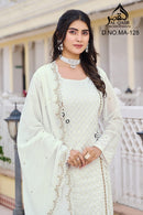 Al Qasr MA 128 Fox Georgette With Heavy Embroidery Hand Khatli Work Pakistani Suits