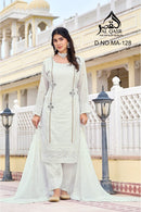 Al Qasr MA 128 Fox Georgette With Heavy Embroidery Hand Khatli Work Pakistani Suits