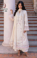 Alif A 183 Pure Cotton With Heavy Embroidery Work With Moti Work Pakistani Suits