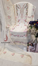 Alif A 183 Pure Cotton With Heavy Embroidery Work With Moti Work Pakistani Suits