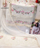 Alif A 183 Pure Cotton With Heavy Embroidery Work With Moti Work Pakistani Suits