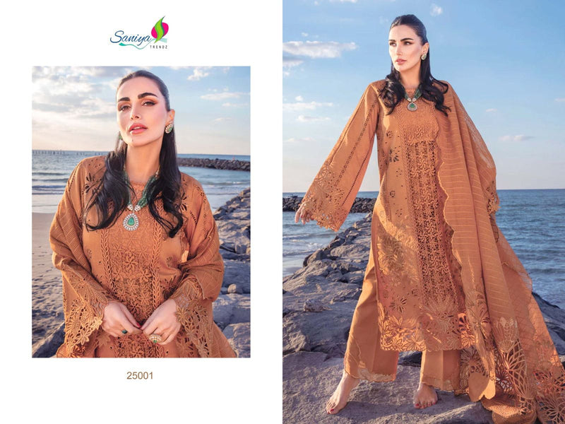 Saniya Trendz 25001 Cotton With Chikankari Embroidered Worked Pakistani Suits