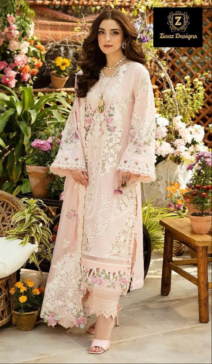 Ziaaz Designs Code 899 Cambric Cotton Heavy Emboridery Work Pakistani Suits