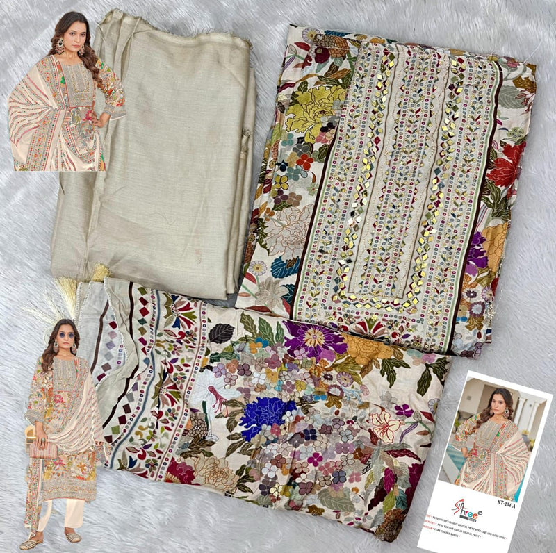 Shree Fab KT 234 A Pure Viscous Maslin Digital Print With Aari And Hand Work Pakistani Suits